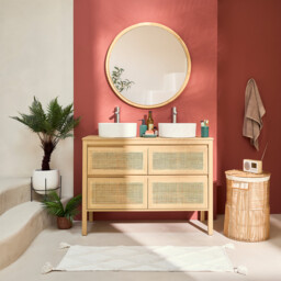 Nogu 90cm Diameter Round Rattan Mirror - thumbnail 2