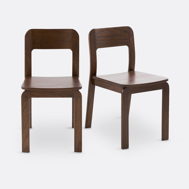 Set of 2 Talet Walnut Stained Chairs - image 1