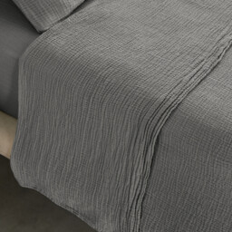 Yafa Flat Sheet in Organic Cotton Muslin - thumbnail 3