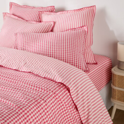 Cottage Raspberry Cotton Seersucker Duvet Cover - thumbnail 1
