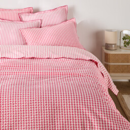 Cottage Raspberry Cotton Seersucker Duvet Cover - thumbnail 3