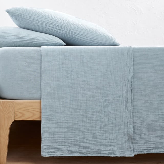 Kumla Plain Cotton Muslin Flat Sheet - image 1