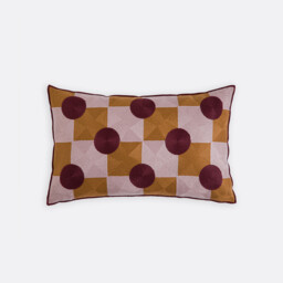 Touma Embroidered Linen/Cotton Rectangular Cushion Cover 50x30cm - thumbnail 1