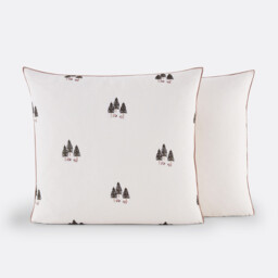 Anton Embroidered Pillowcase in Washed Cotton/linen - thumbnail 2