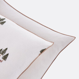 Anton Embroidered Pillowcase in Washed Cotton/linen - thumbnail 4