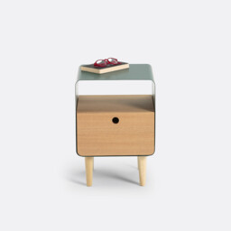 Joris Bedside Table in Ash Veneer and Metal - thumbnail 4