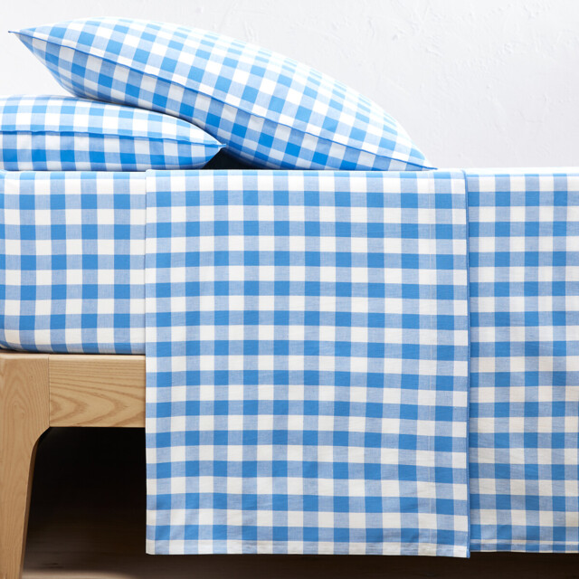 Veldi Blue Cotton Flat Sheet - image 1