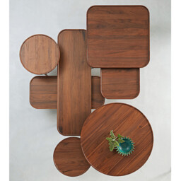 Magosia Solid Walnut Side Table - thumbnail 2
