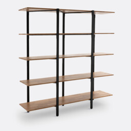 Hiba Bookcase in Solid Oak and Steel - thumbnail 2