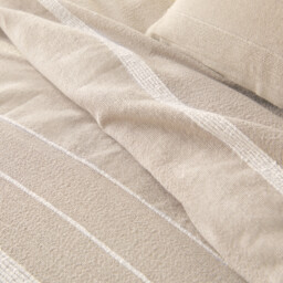 Nedo Fringed Striped 100% Cotton Bedspread - thumbnail 3