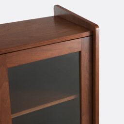 Ronda Walnut Veneer 2-Door Vintage Display Cabinet - thumbnail 4