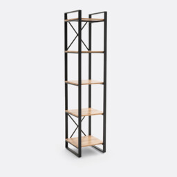 Hiba Bookcase in Solid Oak and Steel - thumbnail 3