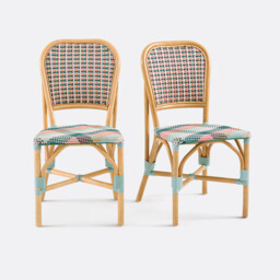 Set of 2 Musette Tartan Braided Chairs - thumbnail 1