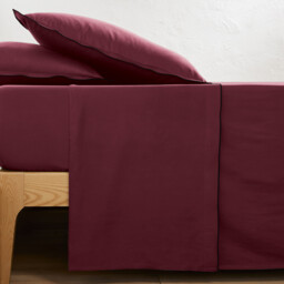 Victor Plain Washed Cotton Satin 300 Thread Count Flat Sheet - thumbnail 1