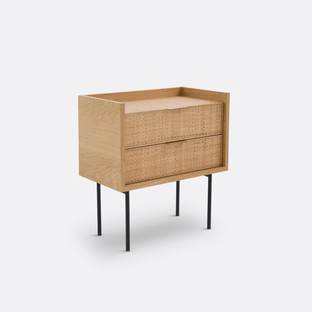 Louison Woven Rattan 2-Drawer Bedside Table - image 1