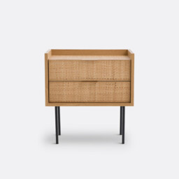 Louison Woven Rattan 2-Drawer Bedside Table - thumbnail 4