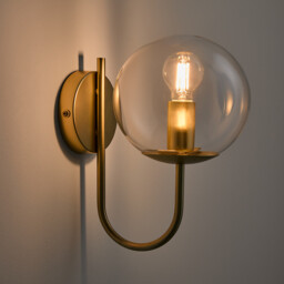 Moricio Brass and Glass Wall Lamp - thumbnail 3
