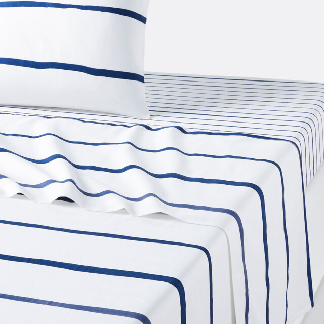 Glenans Striped 100% Cotton Flat Sheet