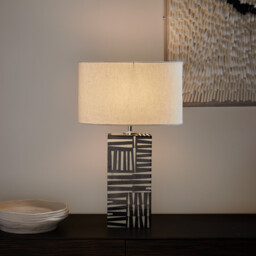 Kucha Table Lamp in Black and White Resin