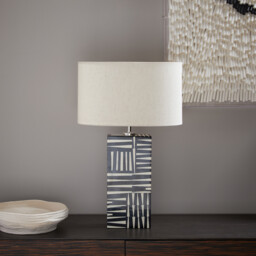 Kucha Table Lamp in Black and White Resin - thumbnail 3