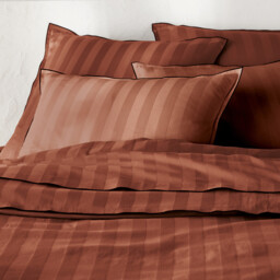 Victor Striped Washed Cotton Satin 300 Thread Count Duvet Cover - thumbnail 2