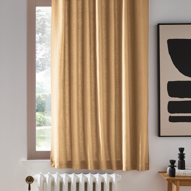 Onega Washed Linen Radiator Curtain with Hidden Fixings - image 1