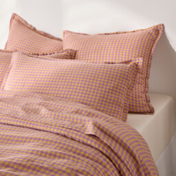 Acélie Lavender/Ochre Washed Linen Pillowcase - thumbnail 3