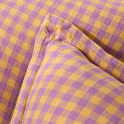 Acélie Lavender/Ochre Washed Linen Pillowcase - thumbnail 4