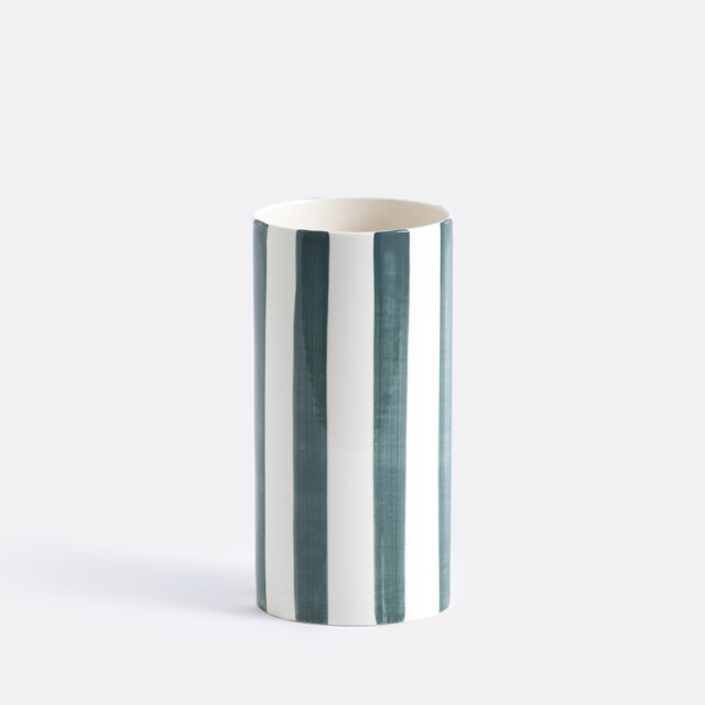 Jaoma Striped Ceramic Vase, H25cm - image 1