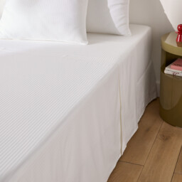 Opale Striped Cotton Satin 350 Thread Count Flat Sheet - thumbnail 3