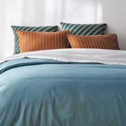 Opale Striped Cotton Satin 350 Thread Count Flat Sheet - thumbnail 2