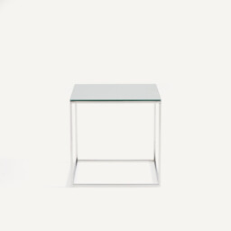 Mahaut Chrome-Plated Metal Mirrored Side Table - thumbnail 3