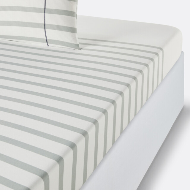 Malo Striped Cotton Fitted Sheet