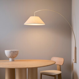 Nestwood Articulated Wall Light in Solid Oak and Linen - thumbnail 3