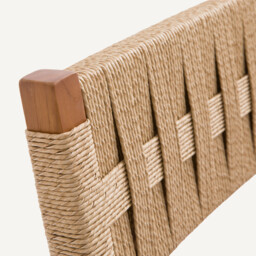 Set of 2 Louise Solid Teak/Woven Fibre Garden Chairs - thumbnail 4