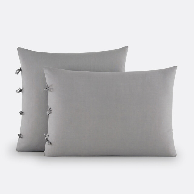 Scenario Plain Cotton Pillowcase with Tie Fastening - image 1