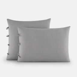 Scenario Plain Cotton Pillowcase with Tie Fastening - thumbnail 1