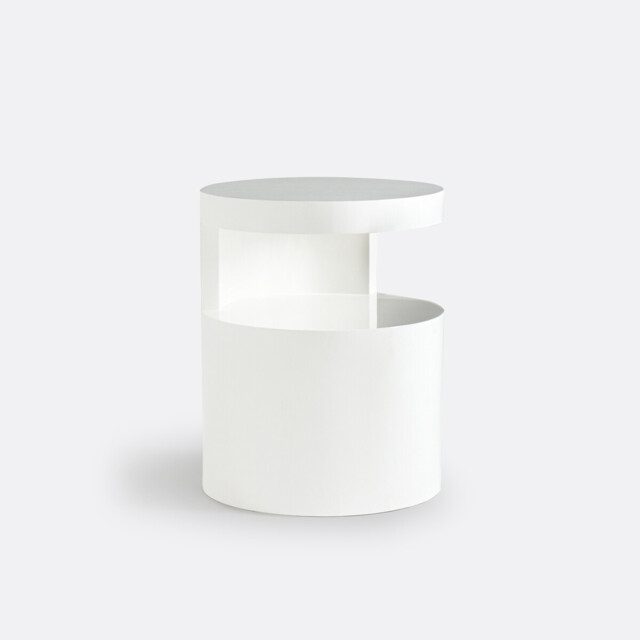 Newark Cylindrical Glossy Bedside Table - image 1
