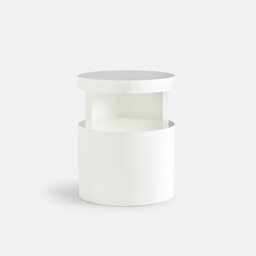 Newark Cylindrical Glossy Bedside Table - thumbnail 2