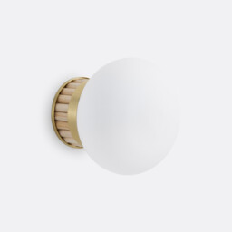 Dolce Wall Or Ceiling Light in Brass, Bamboo and Opaline Glass