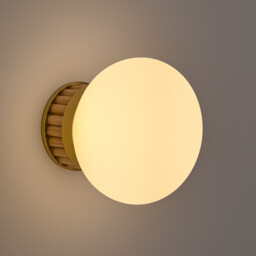 Dolce Wall Or Ceiling Light in Brass, Bamboo and Opaline Glass - thumbnail 3
