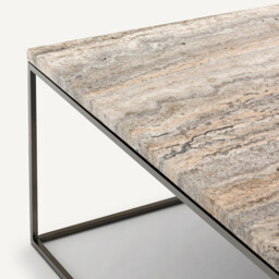 Mahaut Metal and Travertine Coffee Table - thumbnail 4