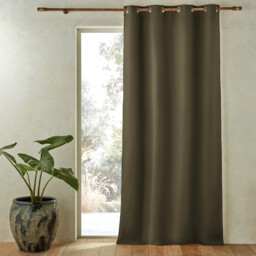 Private Washed Linen Single Lined Blackout Eyelet Curtain