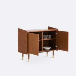 Ronda Walnut Veneer Vintage Small Sideboard - thumbnail 3