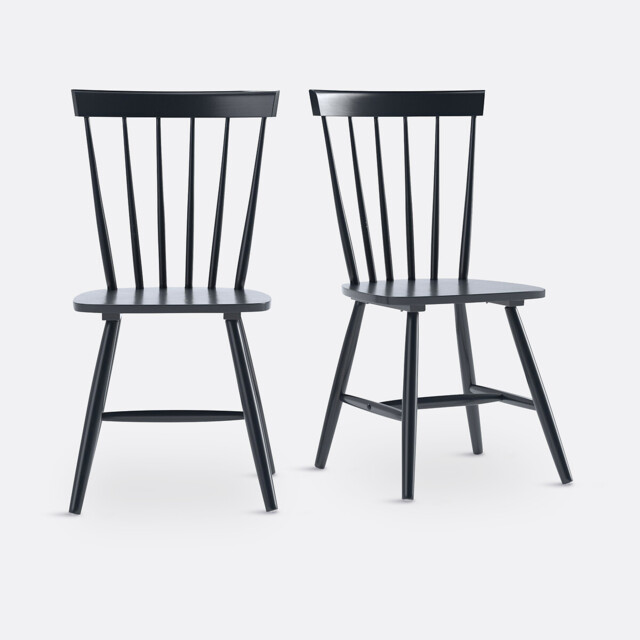 Set of 2 Jyko Spindle Back Chairs in Solid Rubberwood - image 1