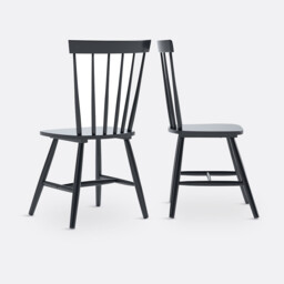Set of 2 Jyko Spindle Back Chairs in Solid Rubberwood - thumbnail 2