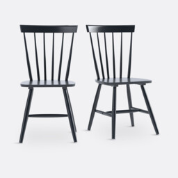 Set of 2 Jyko Spindle Back Chairs in Solid Rubberwood