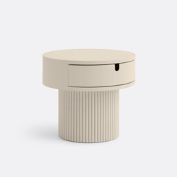 Tamita Bedside Table with Lacquered Fluted Base - thumbnail 1