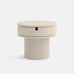 Tamita Bedside Table with Lacquered Fluted Base - thumbnail 4