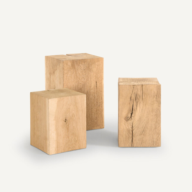 Merlin Solid Oak Block Side Table - image 1